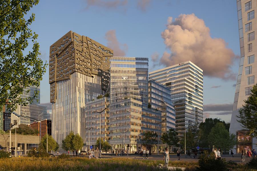 Premier immeuble de bureaux en bois dans le quartier des affaires d'Amsterdam