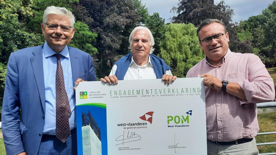 La Flandre occidentale signe l'accord flamand sur le béton circulaire