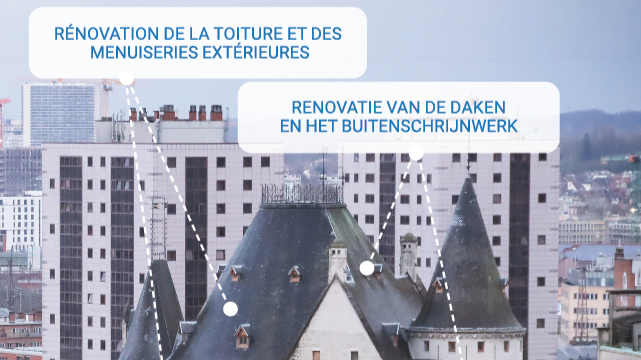 La Régie des Bâtiments rénove la toiture et la menuiserie extérieure de la Porte de Hal